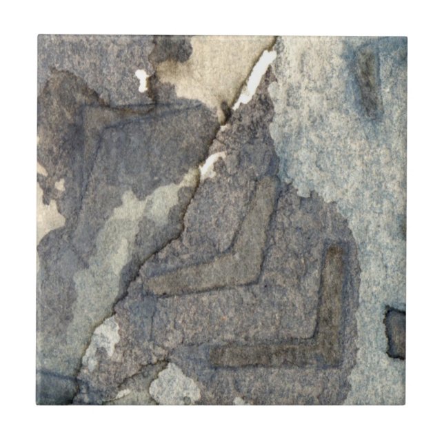 grau-blaues Hintergrund-Aquarell 2 Fliese (Vorderseite)