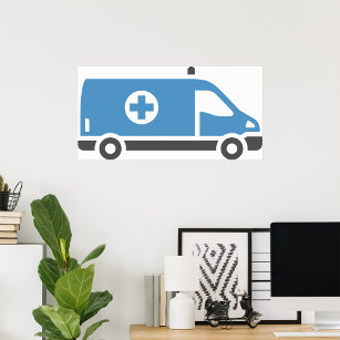 Grau Blue Ambulance Poster
