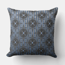 Grau Blue Striping Hollywood Regency Pattern Kissen