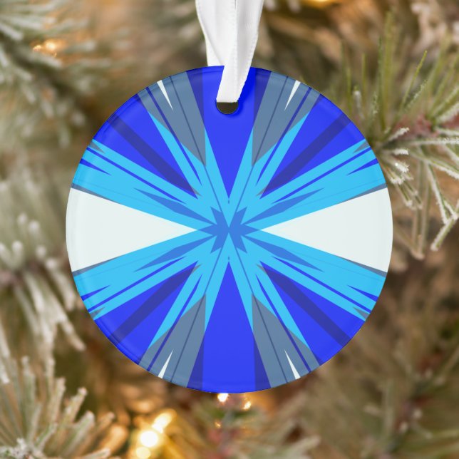 Grau Blue White Winter Weihnachts-Star Snowflake Ornament (Baum)
