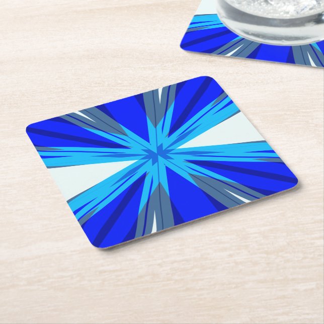 Grau Blue White Winter Weihnachts-Star Snowflake Rechteckiger Pappuntersetzer (angewinkelt)