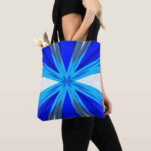 Grau Blue White Winter Weihnachts-Star Snowflake Tasche