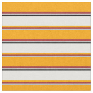 Grau, braun, orange, Minzcreme und schwarze Streif Stoff