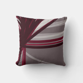 Grau & Burgund Moderne Abstrakte Ribbons Kissen