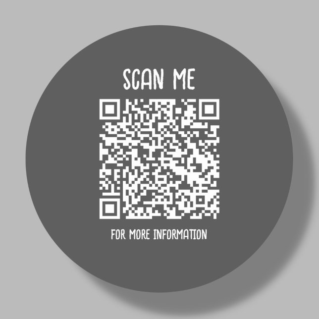 Grau | Business QR Code Scannable Runder Aufkleber (Von Creator hochgeladen)