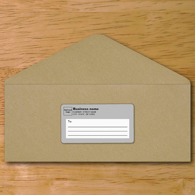 Grau-Business-Versandlabel (Gray business shipping label on envelope)
