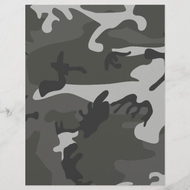 Grau Camouflage Scrapbooking Handwerkspapier (Vorderseite)