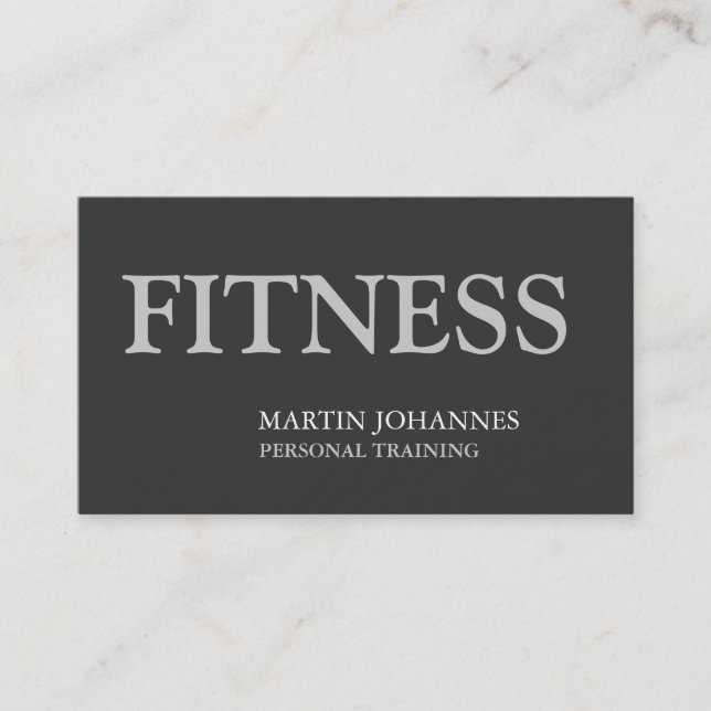 Grau Color Personal Trainer Business Card Visitenkarte (Vorderseite)