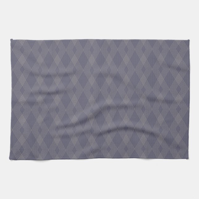 Grau, cool, trendy, einfach, modern, zackförmig geschirrtuch (Horizontal)