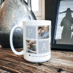Grau   Custom Papaw 5 Foto Colorblock Collage Kaffeetasse
