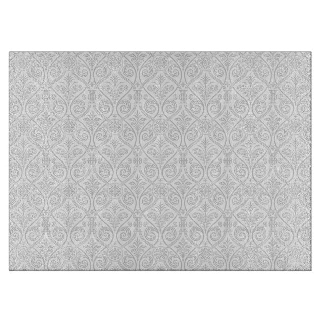 Grau Damask Cutting Board Schneidebrett (Vorderseite)