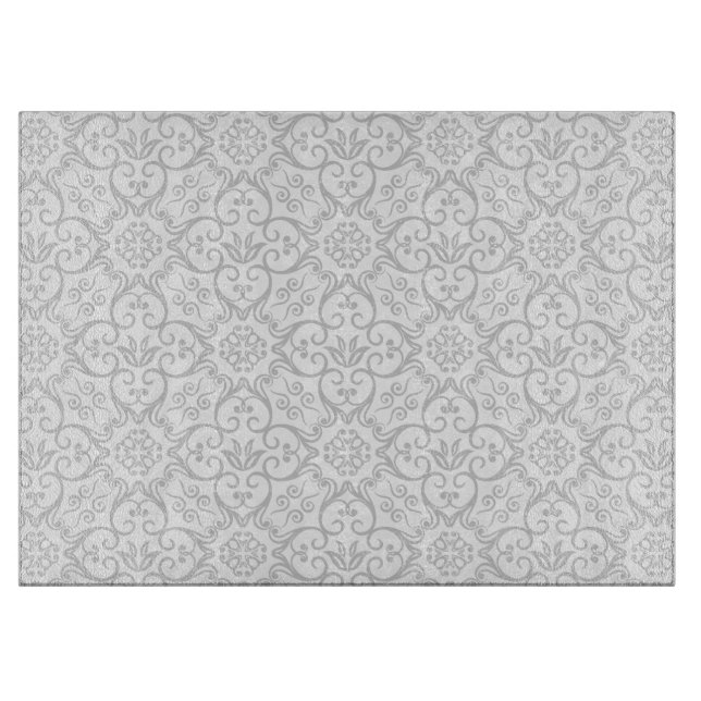 Grau Damask Cutting Board Schneidebrett (Vorderseite)