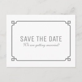 Grau Deko Chic Save the Date Postkarte