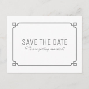 Grau Deko Chic Save the Date Postkarte