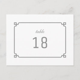Grau Deko Chic Tischnummer Postkarte