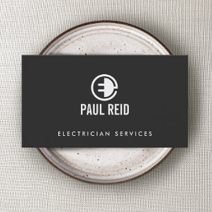 Grau des modernen Electrician-Logos Visitenkarte