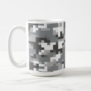Grau Digital Camouflage Getränke Reisecoffee Mug Kaffeetasse