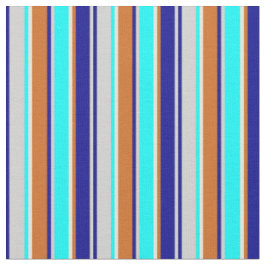 Grau, Dunkelblau, Schokolade, Beige und Cyan Lines Stoff