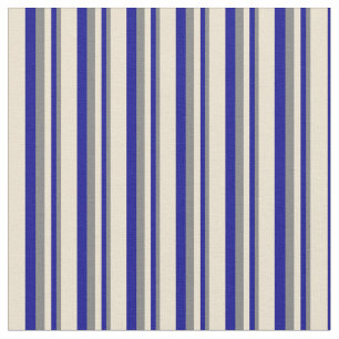Grau, dunkelblau und Beige Muster der Streifen Stoff