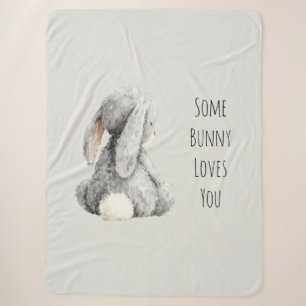 Grau Ein Hase liebt dich Sherpadecke