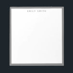 Grau einfach modern notizblock<br><div class="desc">Graues, einfaches, modernes Berufliches Border Notepad</div>