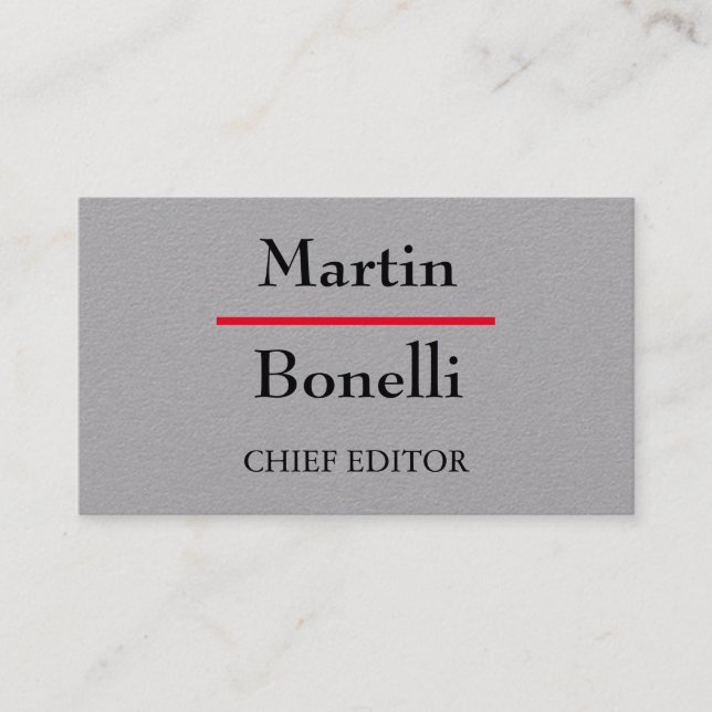 Grau Einzigartig Modernes Minimalistisch Visitenkarte (Vorderseite)