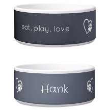 Grau Essen Spielen Liebe Individueller Hundename N