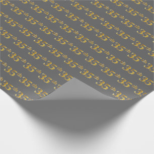 Grau, Falschgold 35. (Fünfunddreißigster) Anlass Geschenkpapier