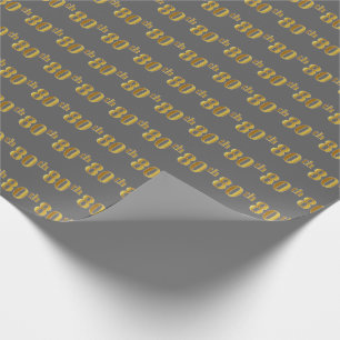 Grau, Falschgold 80. (achtzigstes) Ereignis Geschenkpapier