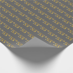 Grau, Faux-Gold 55. (Fünfundfünfzigstes) Ereignis Geschenkpapier