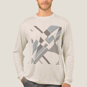 Grau, fett, geometrisch, diagonales Gitter im MCM- Tri-Blend Shirt