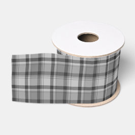 Grau Flannel Print 3" w Grosgrain Ribbon, 2 Yd Ripsband