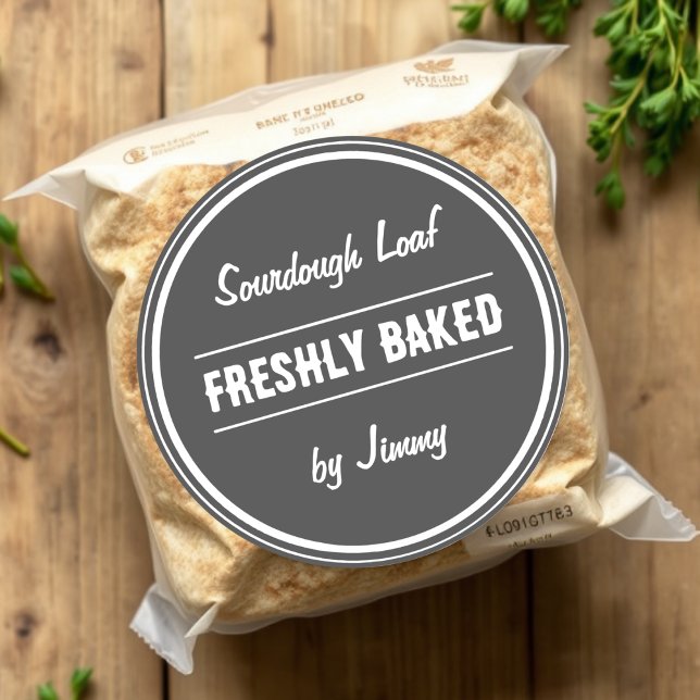 Grau | Freshly Baklet by Runder Aufkleber (Von Creator hochgeladen)