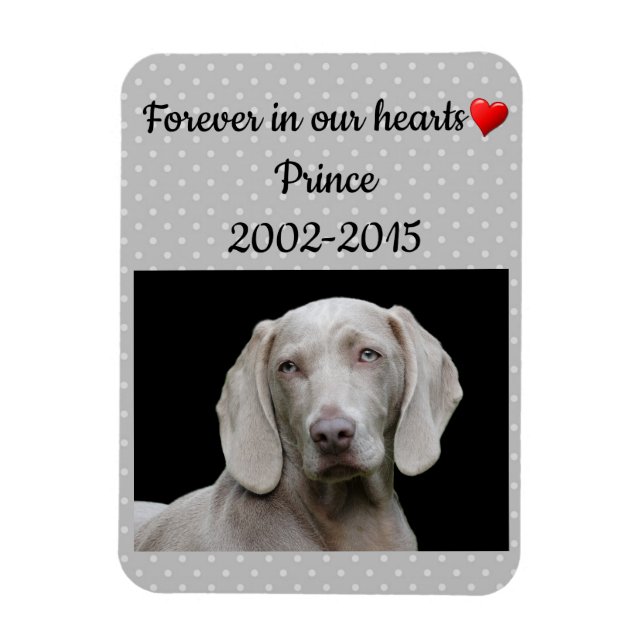 Grau für immer in unserem Hearts Pet Memorial Magnet (Vertikal)