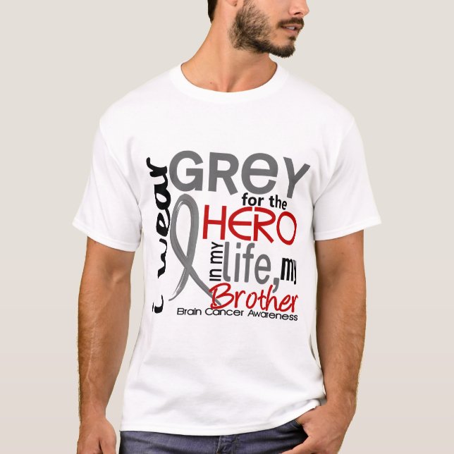 Grau für meinen Bruder-Hirntumor des Held-2 T-Shirt (Vorderseite)