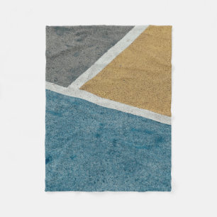 Grau, gelb und blau gestrichene Bürgersteige Fleecedecke