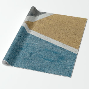Grau, gelb und blau gestrichene Bürgersteige Geschenkpapier