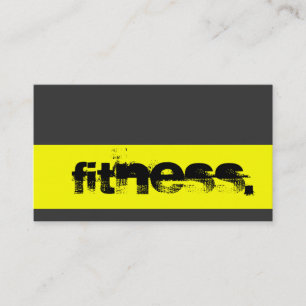 Grau Gelbe Personal Trainer Fitness Visitenkarte