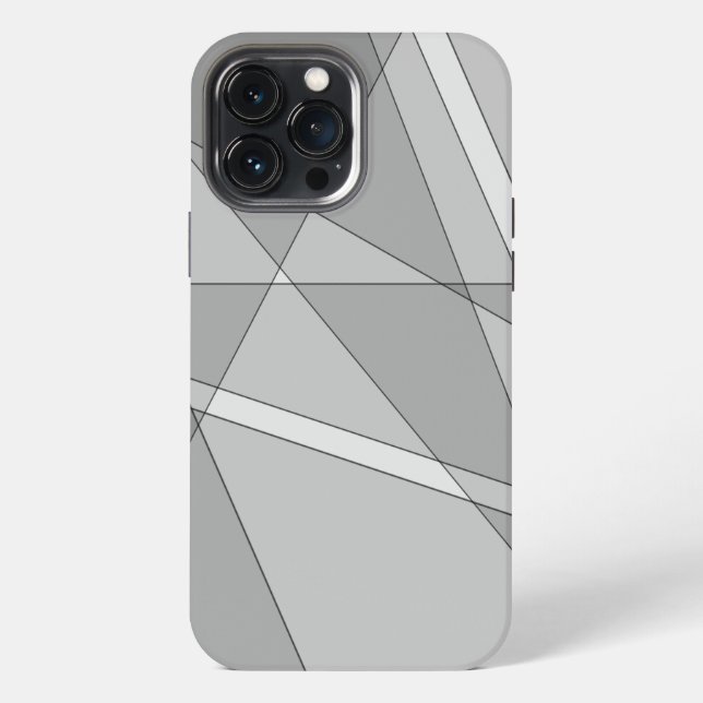 Grau Geometrisch  iPhone 13 Pro Max Hülle (Rückseite)