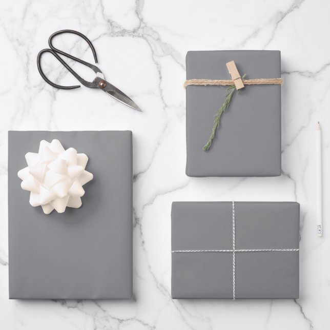Grau Geschenkpapier Set (Vorderseite)