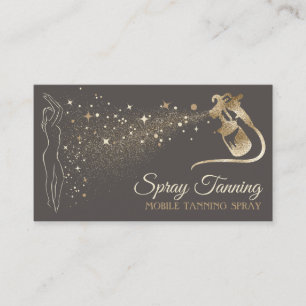 Grau Gold Beige Körper Bräunungsspray Visitenkarte