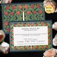 Grau Gold Floral Schwert Königliche Hochzeit RSVP