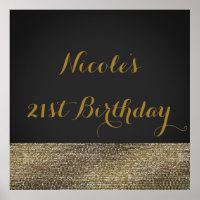Grau & Gold Moderne Glam Sequins Chic Poster Banne