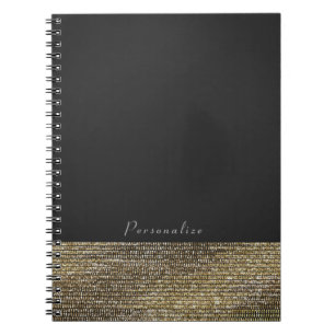 Grau & Gold Moderne Glamour Pailletten Chic Elegan Notizblock