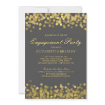 Grau Gold Twinkle Moderne Bridal Engagement Party
