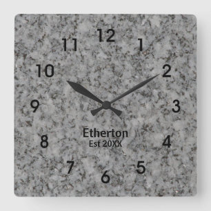 Grau-Granit-Stil Muster Acryl-Wand-Uhr Quadratische Wanduhr
