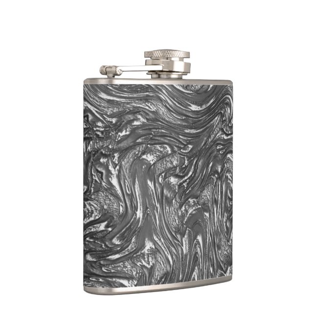 Grau-Graphit gebogene grobe Textur Flachmann (Rechts)