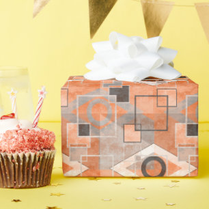 Grau-Grau-Grunge mit geometrischen Linien Geschenkpapier