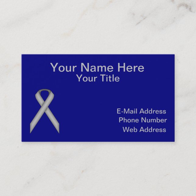 Grau / Grau Standard Ribbon von Kenneth Yoncich Visitenkarte (Vorderseite)