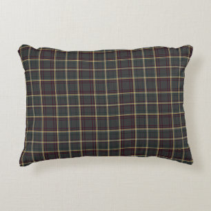 Grau-grün kariertes Tartan-Muster Dekokissen